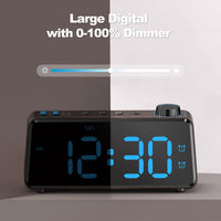 1 x RAW Customer Returns ANJANK Digital Alarm Clock Radio - Dual Alarm Clock with Day of the Week Weekend, 0-100 Dimmer, USB Port, Snooze, Large Display, Easy to Use, Digital Clock for Kids Teens Elderly - RRP €26.99