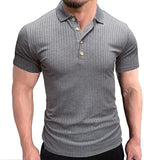 1 x Brand New Men s Polo Shirts Short Sleeve Men s Short Sleeve Breathable Summer Slim Fit Men s Shirts Short Sleeve Casual Shirt Golf T-Shirt Gray XL - RRP €23.18