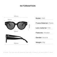 1 x Brand New MIAROZ wooden sunglasses, polarized sunglasses for men and women, with 100 anti-UV protection, sports glasses, sunglasses black ebony  - RRP €60.0