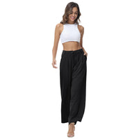 1 x RAW Customer Returns HMIYA Wide Leg Pants Women s Casual Loose Straight Leg High Waist Trousers with Pocket, Black, M - RRP €33.56