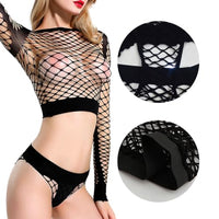 1 x Brand New HOTSO Fishnet Bodystockings Dress, Elasticity Transparent Body Lingerie Women Sexy Lingerie Nylon Bodysuit for Woman Lover 2 Piece Lingerie Set - RRP €27.6