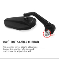 1 x RAW Customer Returns Handlebar end mirror motorcycle, motorcycle mirror universal motorcycle mirror E-tested 360 rotatable with robust, 7 8 22mm side mirror compatible with scooter scooter ATV - RRP €47.39