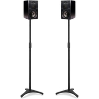 1 x RAW Customer Returns OUUTMEE Speaker stands, height adjustable from 86-127 cm with cable management, speaker holder, set of 2, load capacity 3.6 kg each. Set of 2, suitable small speakers - RRP €66.54