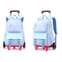 1 x Brand New SYDARSYN Trolley Rolling Backpack School Bag for Girls Boys Backpacks School Bags with 6 Wheels Children School Backpack School Trolley Children s Backpacks Blue - RRP €66.76