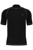 1 x RAW Customer Returns HDTIYUYP UV Shirt Men s Water - Short Sleeve Swimming T-shirt Surf Shirt Men s Swim Shirt Rash Guards Beach Shirt Quick-Drying Wet Top Black L - RRP €20.16