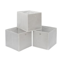 1 x RAW Customer Returns Vixzoid storage box fabric set of 4 33 x 38 x 33 cm folding box foldable folding box with finger hole for Kallax shelves or closet shelf locker insert boxes white  - RRP €25.2