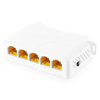 1 x RAW Customer Returns Gigabit PoE Passthrough Switch, 1 PoE in 4 PoE Out Extender, IEEE802.3af at bt PoE Powered 90W, 10 100 1000Mbps Ethernet, DIN Rail Wall Mount, Plug and Play - RRP €32.99