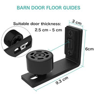 1 x RAW Customer Returns CCJH Adjustable Sliding Door Bottom Floor Guide Wall Mount Without Drilling on Bottom of Floor Black -2 Packs - RRP €49.0