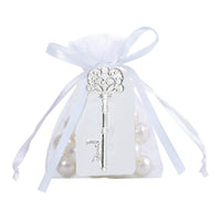 1 x Brand New Amajoy 50pcs bottle opener with white pendant ribbon drawstring as guest gift for weddings and birthdays - RRP €21.47