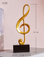 1 x RAW Customer Returns Amoy-Art 3pcs Decorative Sculptures Music Note Figures Piano Statue Modern Arts Living Room Art Polyresin Gift Gold 19cm - RRP €45.98