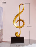 1 x RAW Customer Returns Amoy-Art 3pcs Decorative Sculptures Music Note Figures Piano Statue Modern Arts Living Room Art Polyresin Gift Gold 19cm - RRP €45.98