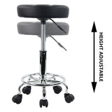 1 x RAW Customer Returns KKTONER Rolling Stool with Pedal Black  - RRP €44.99