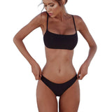 1 x RAW Customer Returns meioro Bikini Sets for Women Push Up Thong with Low Waist Swimsuit Bikini Set Swimwear Beachwear S, Black  - RRP €25.99