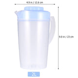 1 x Brand New BESTonZON Plastic Jug With Lid Clear Plastic Jug Water Carafe Iced T Jug Large Capacity for Water T Dairy Flat Juice Lemonade 2L Blue  - RRP €14.11