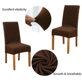 1 x RAW Customer Returns Leeyunbee 6 Pieces Chair Covers with Backrest, Washable Removable Modern Elastic Chair Cover, Easy to Clean and Durable, Chair Covers for Hotel Dining Room Ceremony Wedding Decor Brown  - RRP €21.86