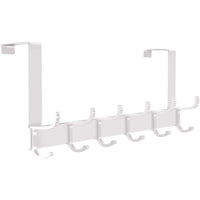 1 x RAW Customer Returns NPFVKSA Door Hooks, Door Hanger-6 Double Hooks, Door Coat Hooks, Towel Rack Door Hook Rack, for Bedroom, Kitchen and Bathroom No Drilling of Holes Clothes Hooks White  - RRP €13.08