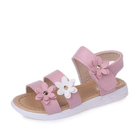 1 x RAW Customer Returns QZBAOSHU Sandals Girls Sandals Summer Leather Flowers for Toddler Girls 32 EU CN 33, Pink  - RRP €23.99