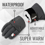 1 x RAW Customer Returns devembr Ski Gloves with Wrist Guards, Warm Snowboard Gloves for Men and Women, Black, M - RRP €38.94