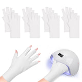 15 x Brand New xnnmzhao UV Gloves Manicure, 4 Pairs UV Protection Fingerless Gloves, Gel Manicure Gloves for Nail Polish Nail Art Dryer Protect Hand from LED Lamps White  - RRP €120.75