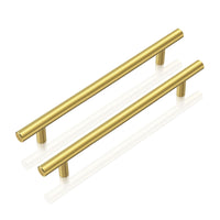 1 x RAW Customer Returns Probrico 5 x Gold Tone Stainless Steel Kitchen Cabinet Handle Furniture Drawer Cupboard Wardrobe Pull 160mm Hole Center 224mm Long  - RRP €24.0