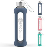 1 x RAW Customer Returns EPiCO BOTTLES Sport glass bottle - drinking bottle glass 550ml with protective silicone cover - dishwasher safe - ideal for on the go, juice, sports and yoga - 100 BPA free - RRP €18.97