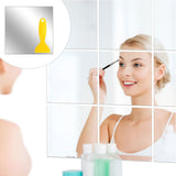 1 x RAW Customer Returns Mirror tiles, mirror tiles, tile mirrors, 9 pieces of glass mirrors, each 15 x 15 cm, self-adhesive, flexible mirror, not glass, DIY acrylic wall decoration, decorative mirror, frameless wall mirror - RRP €6.7