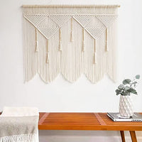 3 x Brand New  Macrame Wall Hanging Large Boho Chic Woven Tapestry with Wooden Beads Handmade Bohemian Wall Decoration - RRP €111.9