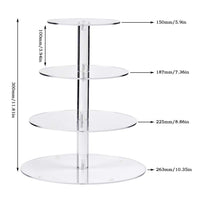 1 x RAW Customer Returns FOCCTS 4 Tier Cake Stand Transparent Acrylic Reusable Dessert Fruit Tray for Wedding, Tiered Cake Stand, Cake Tray, Macaron Cake Stand Birthday Party - RRP €24.99