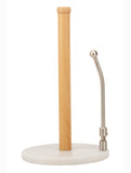 1 x RAW Customer Returns Marble and wood paper towel holder with stainless steel arm - RRP €27.22