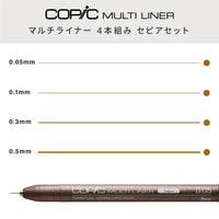 1 x RAW Customer Returns Copic Sepia multiliner set 4 pens in different line thicknesses, drawing pencils with water- and alcohol-resistant pigmented ink, for sketches, illustrations and outlines - RRP €15.94