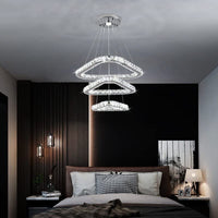 1 x RAW Customer Returns LED Crystal Ceiling Light, Modern Crystal Chandelier, Stainless Steel Pendant Light for Bedroom Living Room Dining Room - RRP €87.72