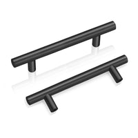 1 x RAW Customer Returns PinLin 5 pieces kitchen handles hole spacing 96mm furniture handles stainless steel black kitchen cabinet bar handles, screws included - RRP €11.03