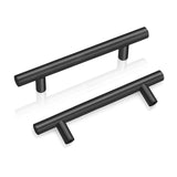 1 x RAW Customer Returns PinLin 5 pieces kitchen handles hole spacing 96mm furniture handles stainless steel black kitchen cabinet bar handles, screws included - RRP €11.03