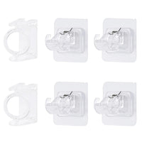 1 x Brand New YUE QIN Pack of 6 self-adhesive curtain rod holders and nail-free adjustable rod holders, transparent for living room, bathroom, bedroom, kitchen - RRP €20.4