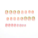 1 x Brand New JUSTOTRY Pack of 24 pastel square nails for sticking on, short, colored French press on nails, beautiful artificial nails, fake nails with glue, square fingernails, artificial nails for women - RRP €8.87