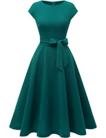 1 x RAW Customer Returns DRESSTELLS Women s Elegant Mother of the Bride Dresses Wedding Dresses Audrey Hepburn Dress Women s Elegant Wedding Cocktail Dress Turquoise L - RRP €41.22