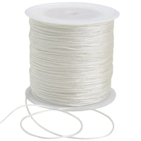 1 x RAW Customer Returns TONIFUL 1mm x 91m White Nylon Cord Satin Cord for Bracelets Jewelry Making Rattail Macrame Waxed Border Cord Necklace Bulk Beading Thread Kumihimo Chinese Knot Craft - RRP €8.24