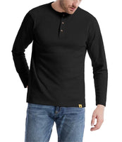 1 x Brand New SwissWell Men s Shirt Long Sleeve Henley Shirts Casual Henley Long Sleeve Henley Shirt Waffle Knit Black XL - RRP €36.29