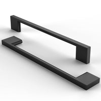 1 x RAW Customer Returns FURNIWARE 10 pieces furniture handles, cabinet handles, kitchen handles, black drawer handles, 160 mm hole spacing - matt black, brushed stainless steel - RRP €30.24