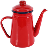 1 x RAW Customer Returns JMAHM Teapot Enamel Coffee Pot 1L Water Jug Can Be Used for Coffee, Tea, Milk, Oil, Induction Cooker Gas Stove Universal Red  - RRP €29.36