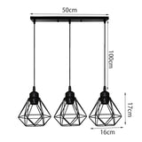 1 x RAW Customer Returns TOKIUS Industrial Pendant Light Metal 3 Lights E27 Ceiling Lamp Cage Shape Indoor Ceiling Lights For Kitchen Bedroom Dining Room - RRP €47.24