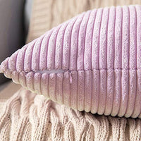 1 x RAW Customer Returns MIULEE Set of 2 Cushion Covers Corduroy Cushion Cover Decorative Pillowcase Sofa Cushion Couch Cushion Throw Pillow Decorative Pillowcase Decorative Cushion Cover with Hidden Zipper 45 x 45 cm Purple - RRP €21.99