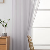 1 x RAW Customer Returns MIULEE Voile curtain, transparent curtain made of voile, plain rod pull-through, transparent living room, airy decorative curtain for bedroom, set of 2, 260 x 140 cm H x W , rod pocket, grayish lilac - RRP €25.99