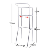 1 x RAW Customer Returns BAOYOUNI Top Storage Shelf Washing Machine Toilet Shelf with 2 Shelves Bathroom Shelf Storage Unit, 62-101 x 49.5 x 173 cm - RRP €74.99