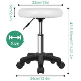 1 x RAW Customer Returns FURWOO Round Swivel Stool with Wheels PU Leather Rolling Stool Height Adjustable Stool for Spa Salon Massage White - RRP €36.79