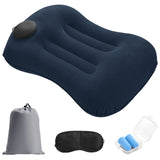 1 x RAW Customer Returns Idocolors Inflatable Camping Pillows Dark Blue Portable Travel Cushion 2pcs Pillows for Beach, Hiking and Mountaineering - RRP €19.15