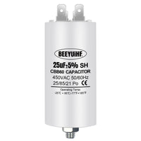 1 x RAW Customer Returns BEEYUIHF CBB60 25uf starting capacitor, 25 F, motor capacitor, 45 x 95 mm, 50 60 Hz, 450 VAC with M8 screw for electric motor tumble dryer washing machine - RRP €26.4