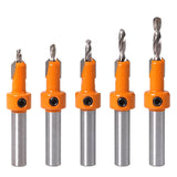 1 x Brand New Countersink Drill Bit Set 5Pcs HSS Woodworking Chamfering Bits Woodworking Taper Drill Bits for Woodworking Holes Plastic - RRP €25.2