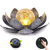 1 x RAW Customer Returns solar lamp outdoor ,  outside, waterproof solar lotus flower lamp , crack glass ball decoration solar lamp outdoor, solar lights garden for gardens, lawns, energy class A  - RRP €29.81