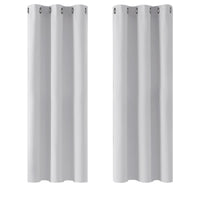 1 x RAW Customer Returns Deconovo Thermal Insulated Blackout Curtains for Office Hotel Windows with Grommets 2 Pieces 107 x 138 cm Pearl Gray - RRP €30.56